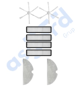 Dreame D9,D9 Max,L10 Pro,D9 Pro Uyumlu 2 Yan Fırça 4 Filtre 2 Mop PKT-iasgf0000163