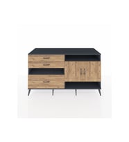 Kronos Konsol 4 Raflı 3 Çekmeceli 2 Kapaklı 176x59x99 Antrasit-Çam