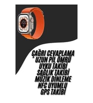 Mey İthalat® Ultra Max Kordon Kilitli Akıllı Saat Amoled Ekran Titreşimli Çağrı Cevaplayabilen