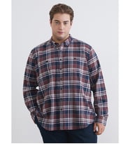 LCWAIKIKI Classic Bordo Regular Fit Uzun Kollu Ekose Erkek Gömlek