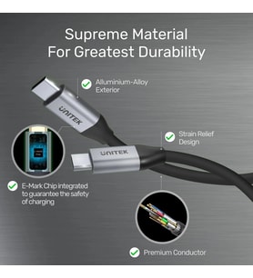 Unıtek Usb-c 3.2 Kablo 1mt 10gbps 4k (c14082abk)