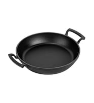 Lava Demir Döküm Çift Kulplu Yuvarlak Tava 24 Cm Sahan Siyah (Kırmızı)