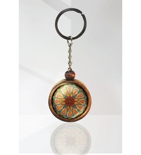Mandala Ahşap Anahtarlık Tek Ebat N11.3279
