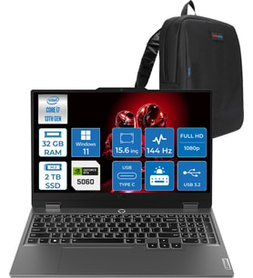 Lenovo Loq 15IRX10 Intel® Core I7-13650HX 32GB Ddr5 2tb SSD 15.6" 8GB/RTX5060 100W (1920X1080) IPS 300NITS 144Hz, G-Sync® Windows 11 Pro Gaming BILG.83JE00ETTRP09+ZETTAÇANTA