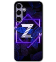 Galaxy S24 Plus Kılıf HD Desen Baskılı Kılıf - Dark Neon Yaprak Z Harfi