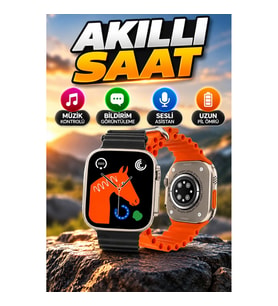 Yeni Nesil Akıllı Saat Müzik Kontrolü Bildirim Görüntüleme ve Sesli Asistan Destekli