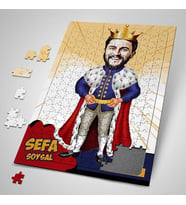 Kişiye Özel Hediye Kral Karikatürlü Puzzle
