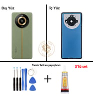Oppo KAPAK Vida Seti + Yapıştırıcı Realme 11 Pro Plus Yeşil Yapıştırıcı B-7000 Yapıştırıcı Vida Seti Arka Kapak Arka Cam Batarya Kapağı Lazer Kesim Kapak Pil Kapağı Back Cover
