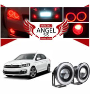 Citroen C Elysee Uyumlu, Universal Mercekli Led Angel Sis Farı, 76mm Kırmızı Renk