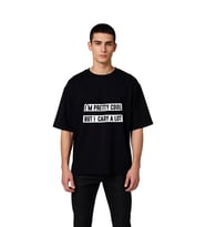 Erkek Oversize Mizahi Baskılı Tişört Sorumluluk Taşıyan Havalı Karakter Günlük Rahat Modern Şık