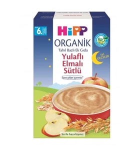 Mey İthalat® Organik İyi Geceler Sütlü Yulaflı Elmalı Tahıl Bazlı Ek Gıda 250 Gr