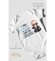 Dayıya ve Halaya Özel Kısa Kollu Bebek Body %100 Pamuk