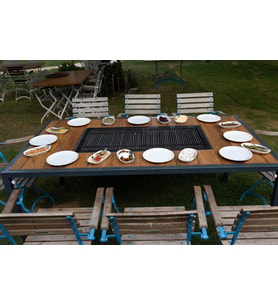 KLASİK RESTAURANT MODELİ MANGALLI MASA (Ahşap)