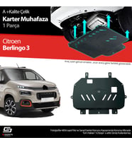 S-Dizayn Citroen Berlingo Çelik Karter Muhafaza 2018 Üzeri A+ Kalite (Karışık)