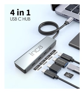 INCA ITPT-4T TYPE-C HUB X4 TYPE-C PORT 3.1 10GBPS ALUMINYUM KASA ÇOKLAYICI