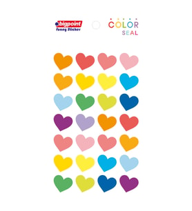 Bigpoint Sticker Çok Renkli Kalpler 3 x 15 Adet