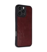 İphone 16 Pro Max Kılıf Aras Deri Kapak - Bordo