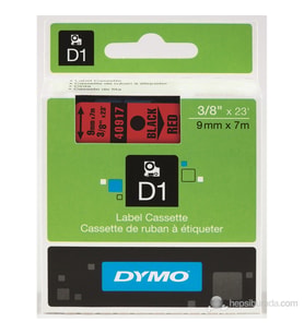 Dymo D1 Şerit 9 MM x 7 Metre Kırmızı/Siyah D1 Yedek Şerit