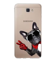 PrintiFy Samsung Galaxy J7 Prime ile Uyumlu 1mm Slim Fit Köpek 2 050e Baskılı Şeffaf  Kılıf