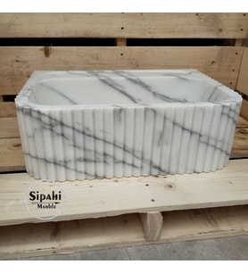Calacata Mermer Fitilli Lavabo