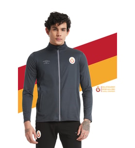 Galatasaray Orijinal Lisanslı Dik Yaka Fermuarlı Antrasit Sweat (Gri)