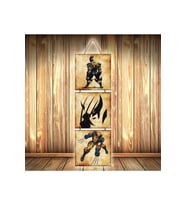 Wolverine Tasarımlı Üçlü Retro Ahşap Poster Ü271
