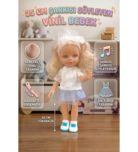 Dilayda Baby Şarkı Söyleyen Hareketli Eklemli Gerçekçi Vinil Et Bebek 35 cm
