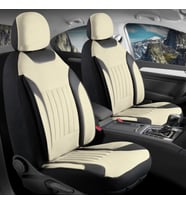Renault R19 Uyumlu Lüx Deri Detaylı Tay Tüyü Oto Koltuk Kılıfı Ön Arka Takım Edition BEJ