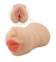 OdinsShop 3 Boyutlu Ten Rengi Suni Oral & Vajinal Mastürbatör - Zoey