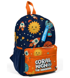 Coral High Minik Yuva Sırt Çantası Lacivert Uzay Desenli İki Bölmeli 33260