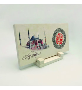 Ayasofya ve Fetih SuresiYazılı Doğaltaş Masaüstlük