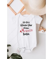 Babalar Günü Hediyen Benim Baba Özel Tasarım Bebek Zıbın Pamuklu Çıtçıtlı Body