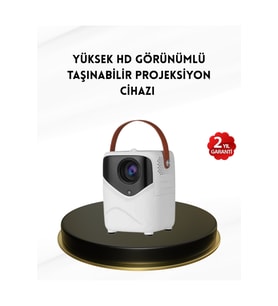 Yüksek Çözünürlüklü Mini Projektör, 64GB Depolama, 2GB RAM, Uzaktan Kumanda