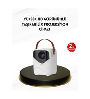 Yüksek Çözünürlüklü Mini Projektör, 64GB Depolama, 2GB RAM, Uzaktan Kumanda
