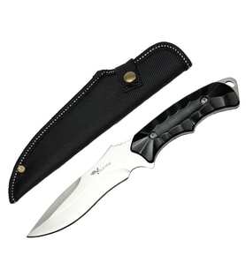Valkyrie 26 cm Büyük Boy Çelik Sabit Bıçak – Outdoor Kamp Av Bıçağı + Kılıf Ergonomik Paslanmaz Çelik Gümüş