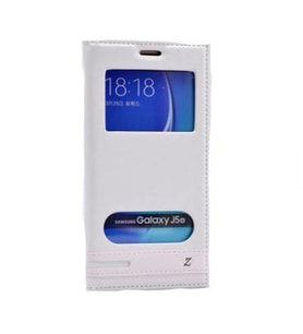 Galaxy S7 ile Uyumlu Elite Serisi Pencereli Kapaklı Kılıf Beyaz