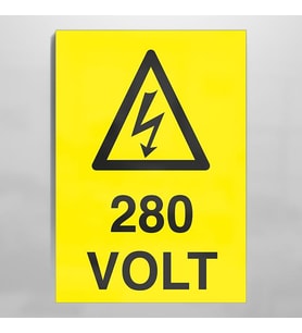 280 Volt Uyarı Levhası 30x40cm (Karışık)