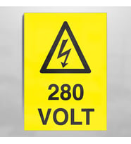280 Volt Uyarı Levhası 30x40cm (Karışık)