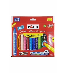 FATİH YIKANABİLİR JUMBO KEÇELİ BOYA KALEMİ 12 RENK