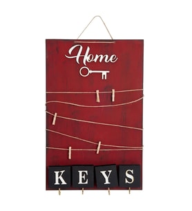 Dekoratif Home Keys Ahşap Resimlik Ve Notluk (kırmızı) (Çok Renkli)