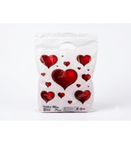 Omeyva Baskılı El Geçme Blok Poşet Torba - No : 1 - 22x35 Cm. - Beyaz - 300 Adet