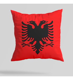 Arnavutluk Bayrağı Baskılı Yastık
