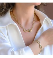 Yılan Sonsuzluk Modeli Gold Kaplama Zirkon Taşlı Set