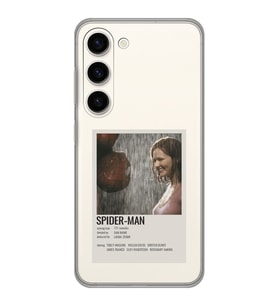 Samsung Galaxy S23 Uyumlu Spider Man Poster Tasarımlı Şeffaf Telefon Kılıfı