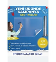 Kes Kullan Akıllı Kağıt - 5 Metre Şeffaf, Statik Tutunma Ve Kağıt Tutucu Özellikli, Yazı Tahtası
