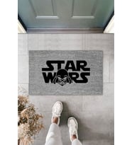 Dormot Modern Dijital Baskı - Gri Star Wars Paspas- Kapı Önü Paspası (Bej)