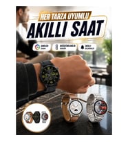 Mey İthalat® Akıllı Saat 5.0 Bluetooth Bağlantılı Sağlık ve Uyku Takibi Sosyal Medya Girişli Yeni Ne
