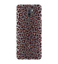Oppo A5 2020 / A9 2020 Uyumlu Leopar Desenli Şeffaf Telefon Kılıfı