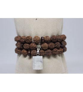 Ay Taşlı Rudraksha Tohum Dolama Bileklik 8mm