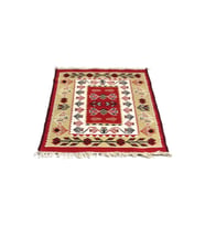 Başaran Makine Dokuması Kaliteli Uşak Antik Kilimi, Püsküllü, Pamuklu, 80x125cm